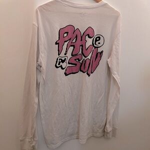 PacSun White Long Sleeve Shirt with Pink Graphic